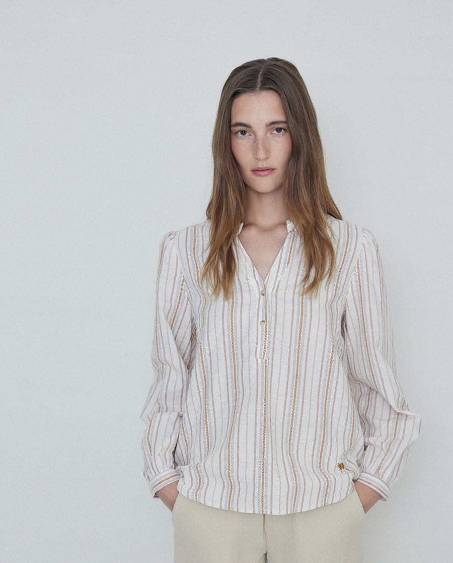 Banded Collar Shirt