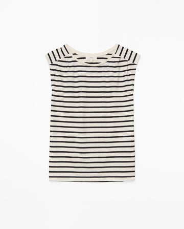 Organic Cotton Striped Cap Sleeve T-shirt