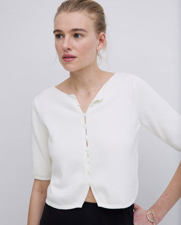 Organic Cotton Short Sleeve Cardigan