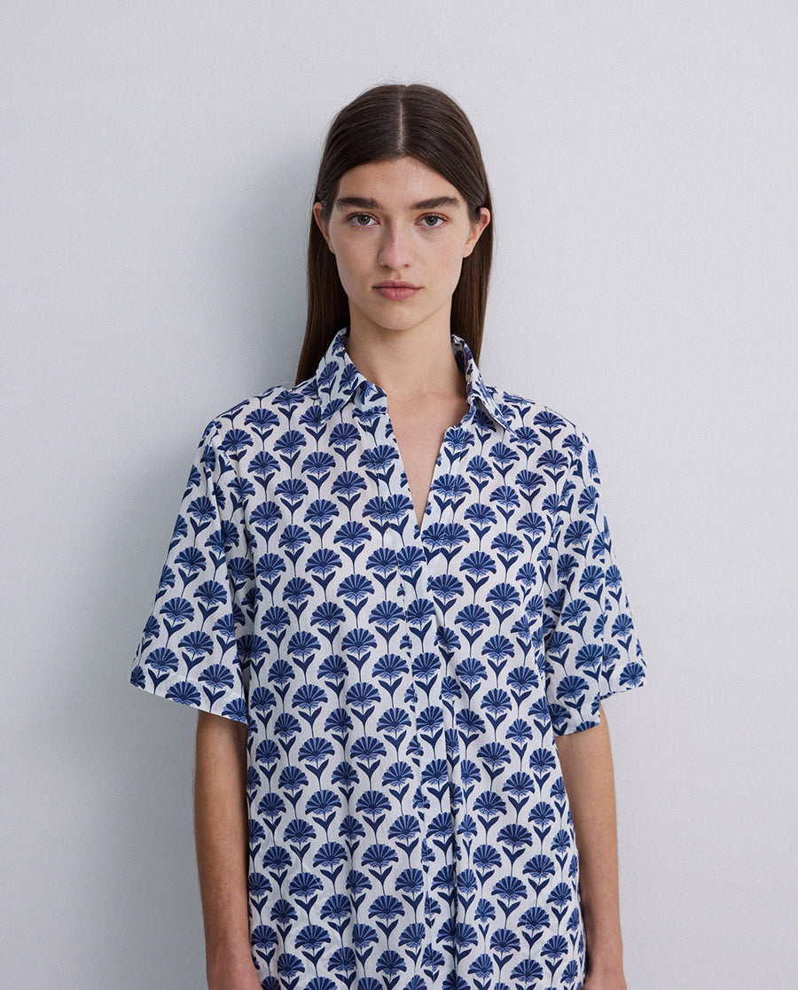 Short Sleeve Cotton Shirtdress