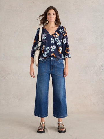 Tia Wide Leg Cropped Jean