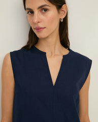 Sleeveless Linen & Cotton Top