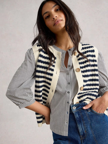 Sienna Stripe Button Vest