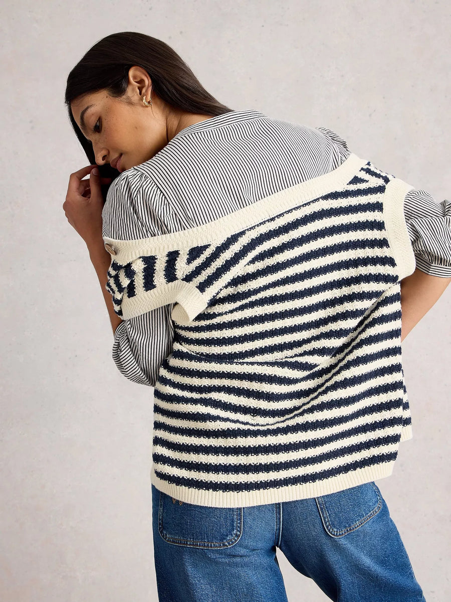 Sienna Stripe Button Vest