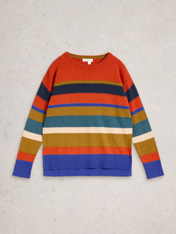 Olive Stitch Stripe Sweater