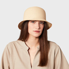 Clailie Short Cloche with Raffia Trim