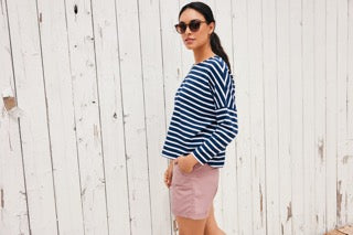 Newport 7/8 Sleeve Breton Stripe Top