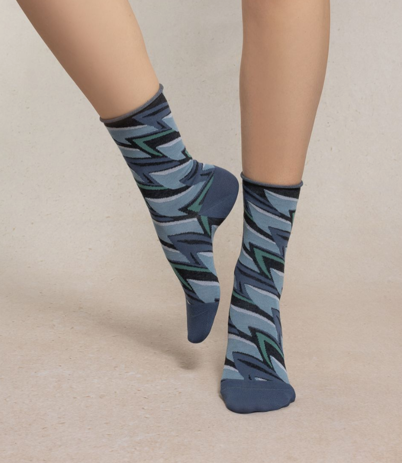 Feather Roll Top Socks