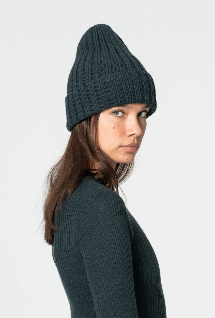 Merino Handknit Thick Rib Hat