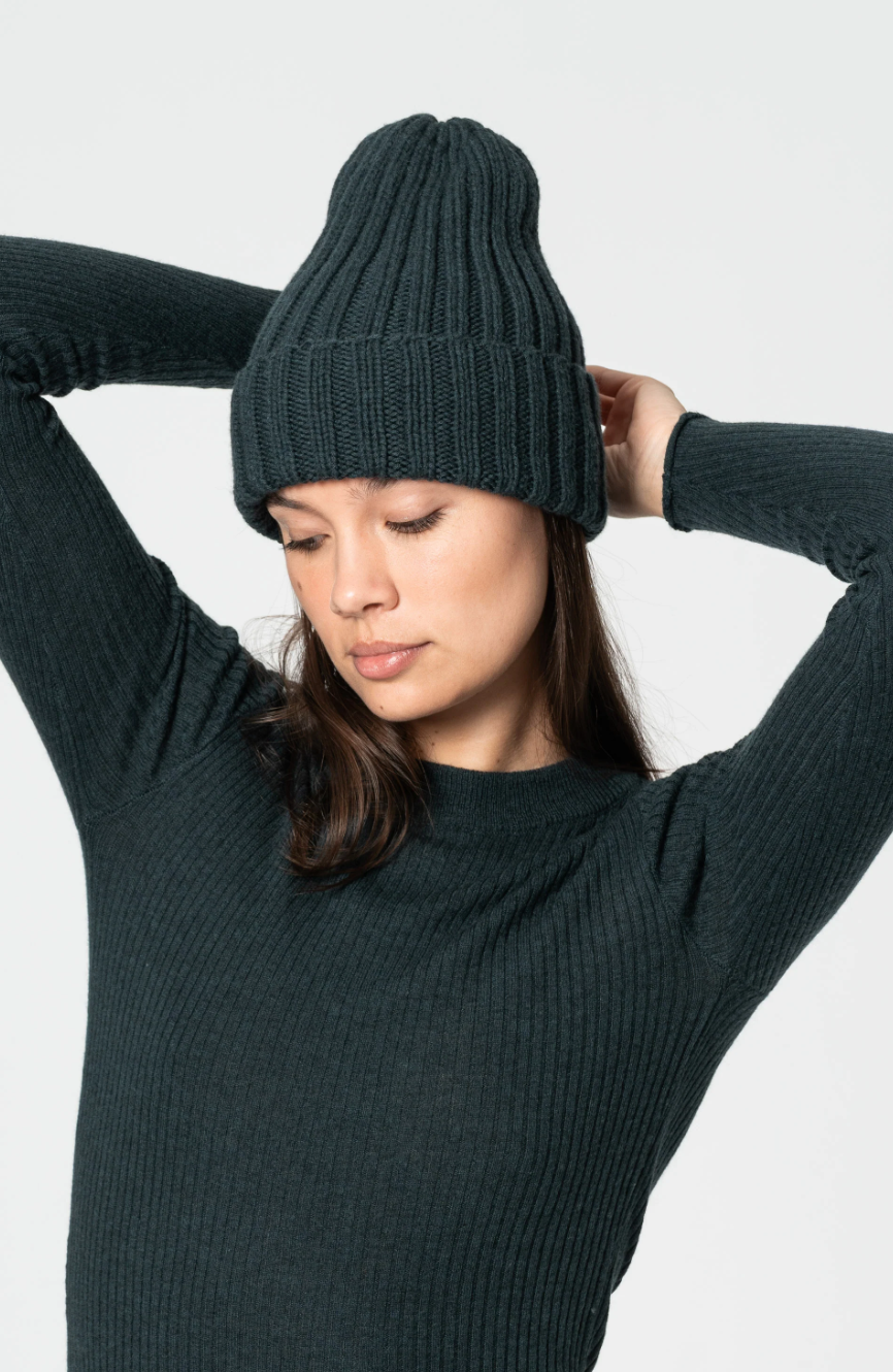Merino Handknit Thick Rib Hat