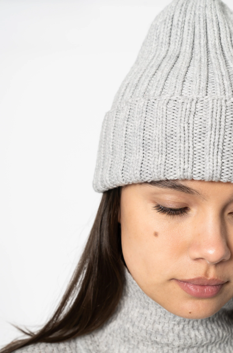 Merino Handknit Thick Rib Hat