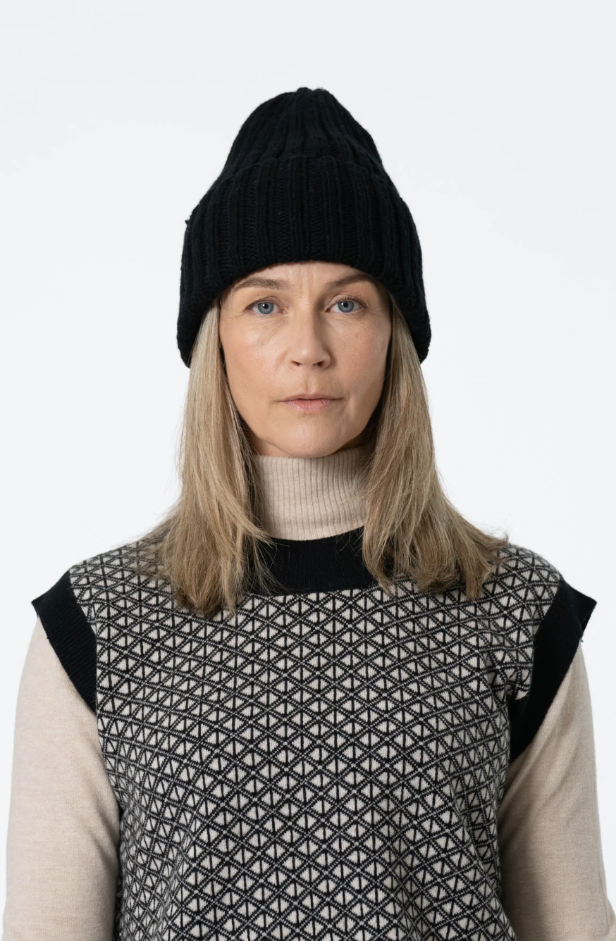 Merino Handknit Thick Rib Hat