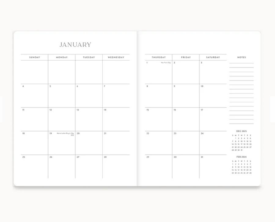 Sunpetal 2026 Monthly Planner