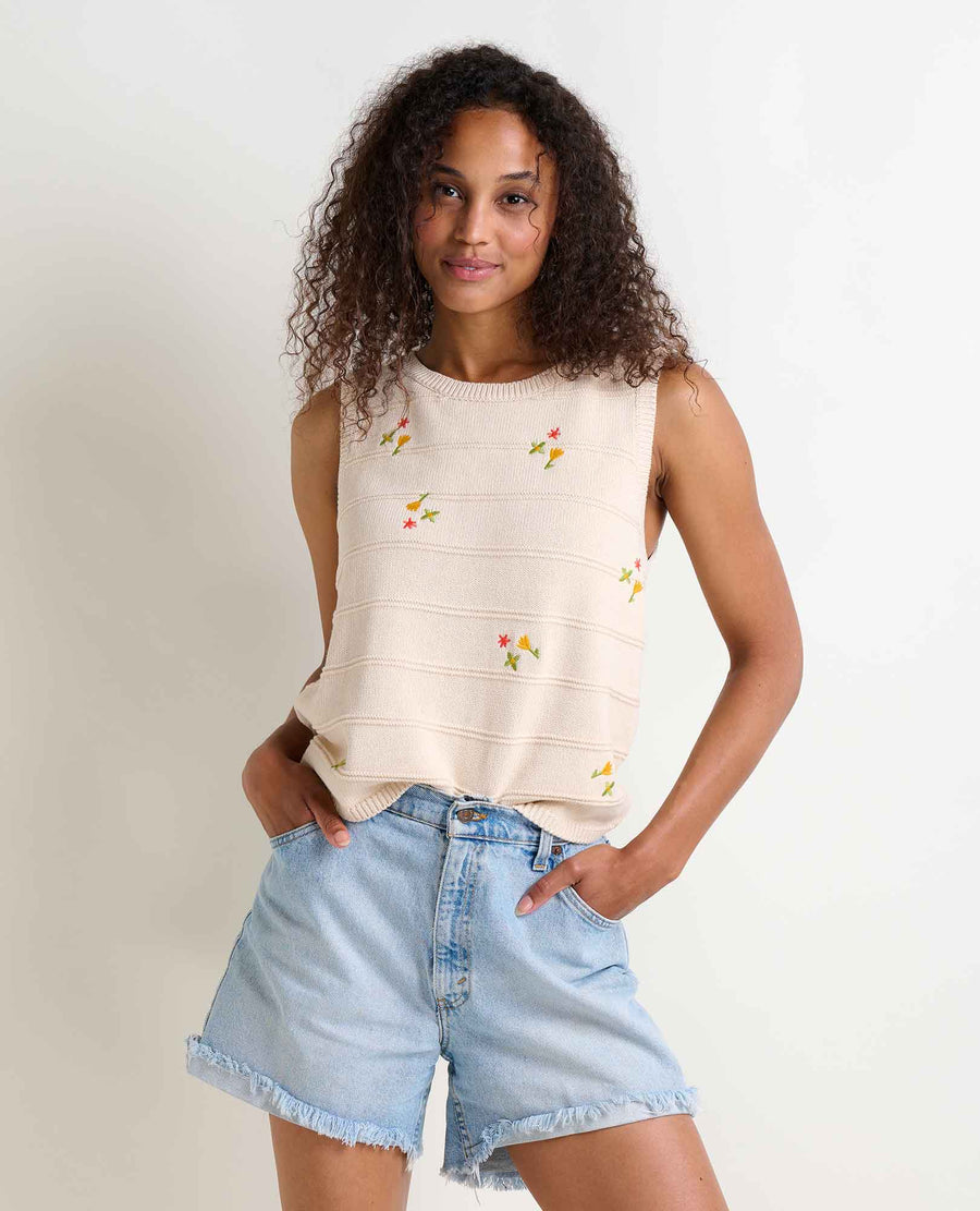 Bianca Crew Embroidered Tank