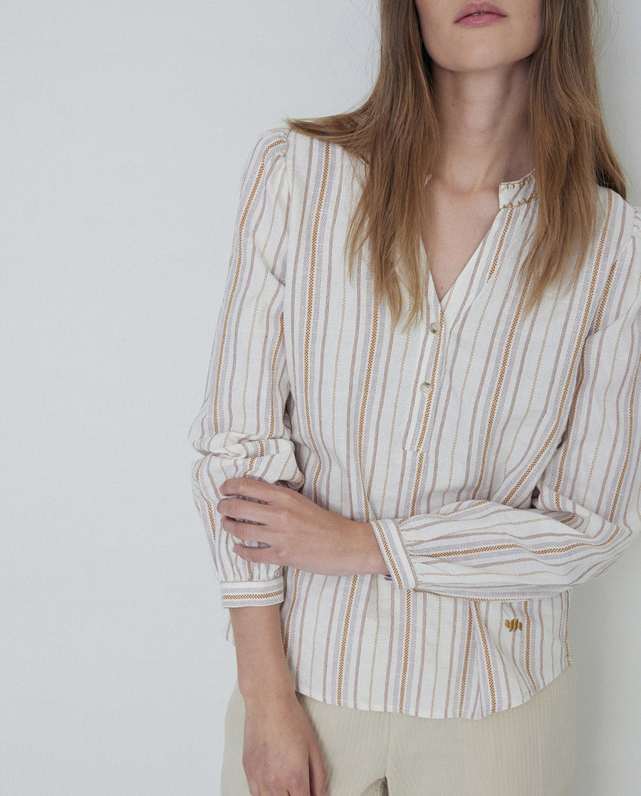 Banded Collar Shirt