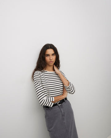 Organic Cotton Striped Boatneck T-Shirt