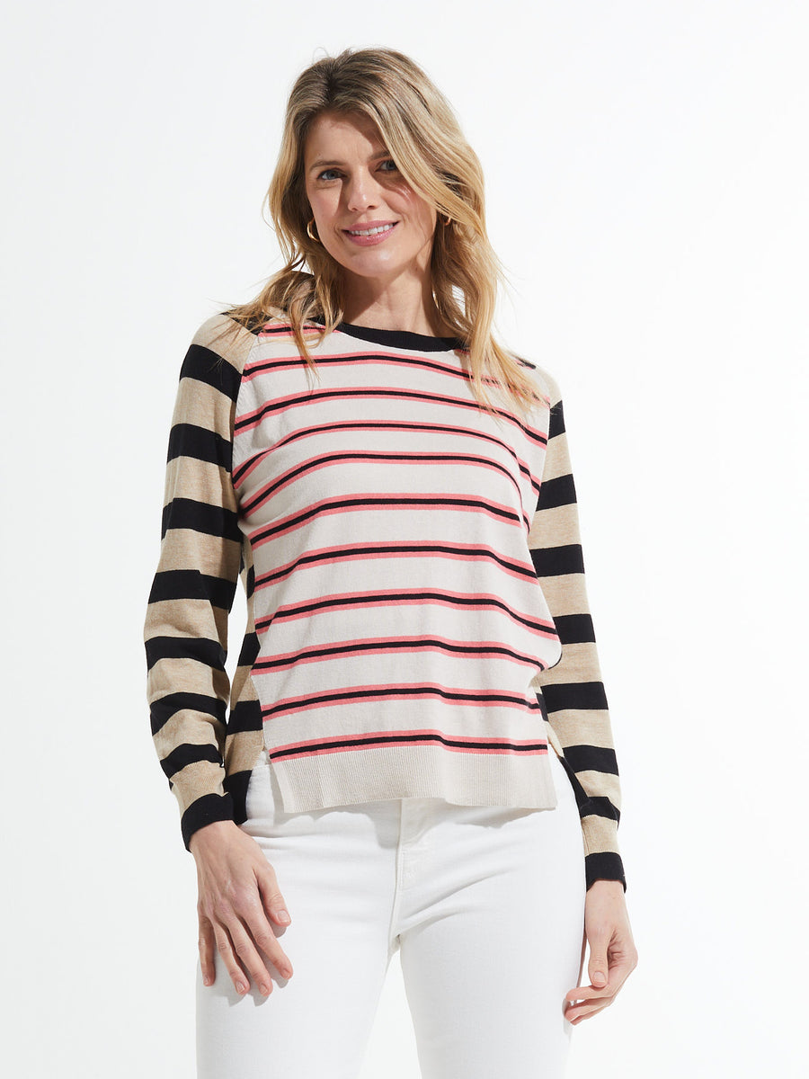 Raglan Striped Sweater