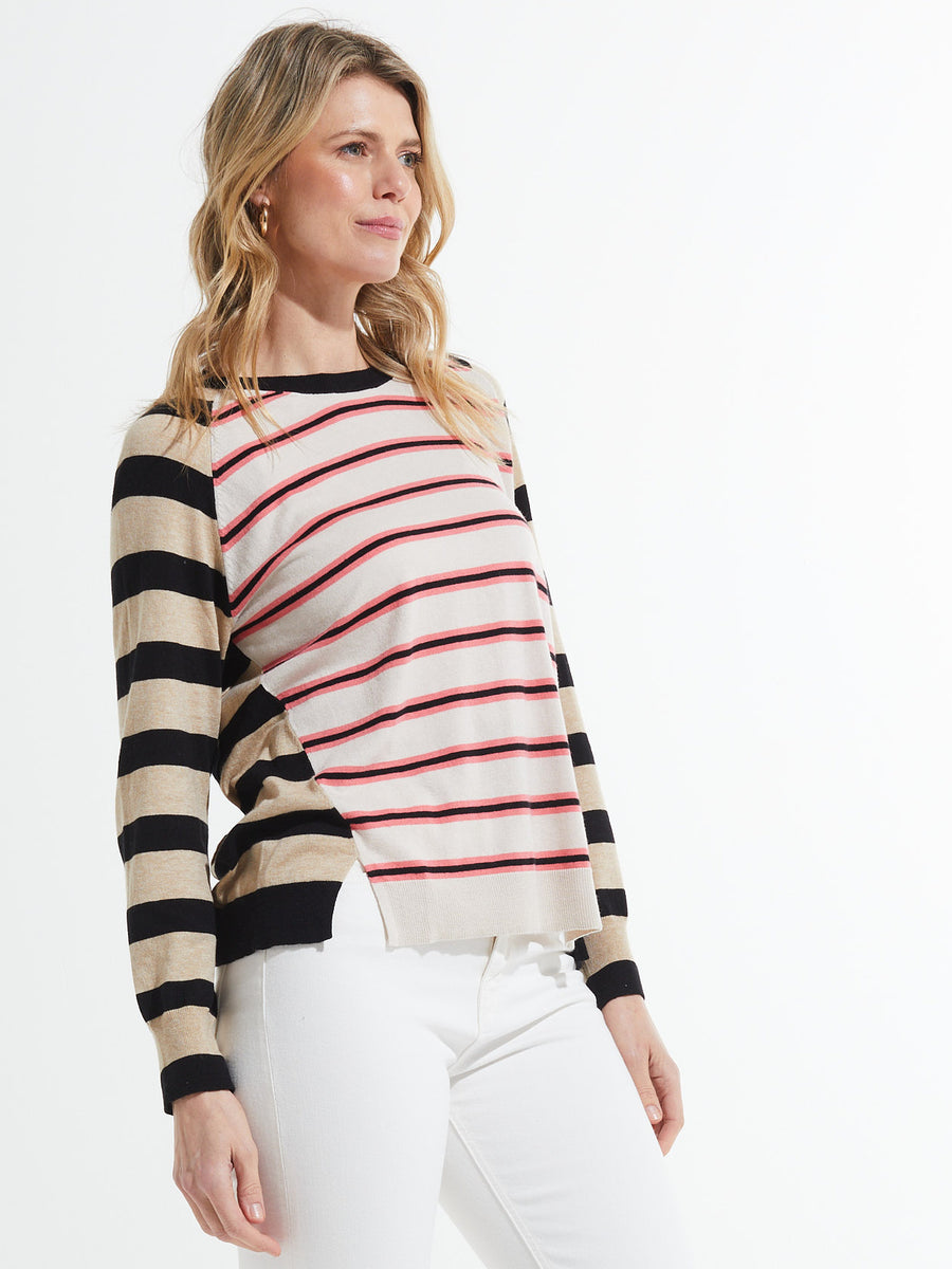 Raglan Striped Sweater