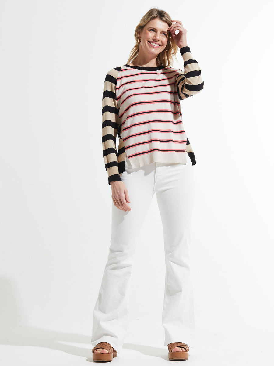 Raglan Striped Sweater