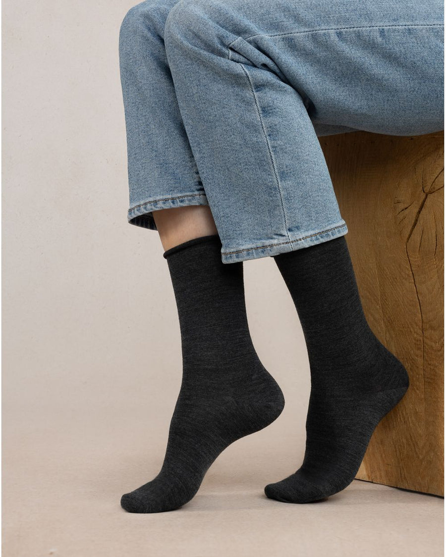 Roll Top Wool Socks