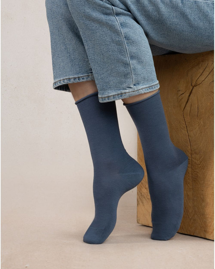 Roll Top Wool Socks