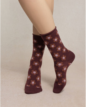 Fine Wool Floral Socks