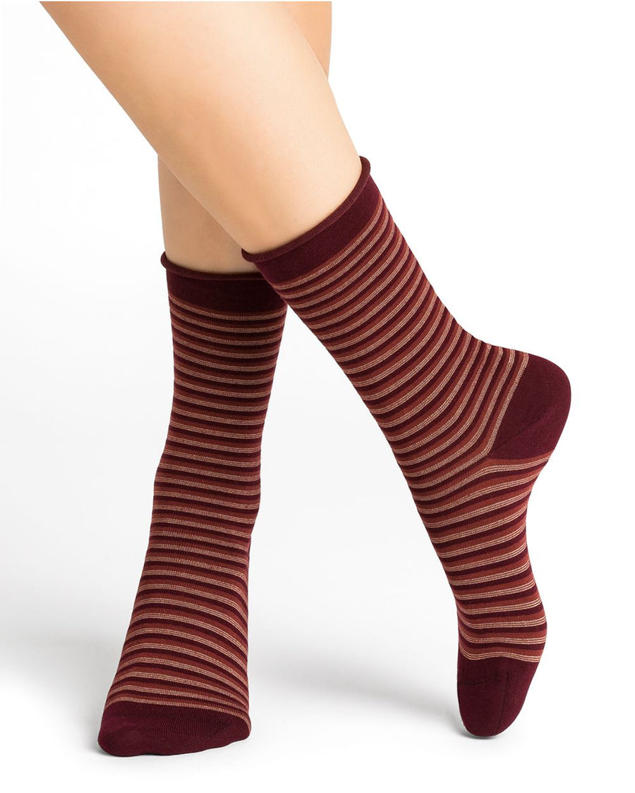 Striped Roll Top Wool Socks