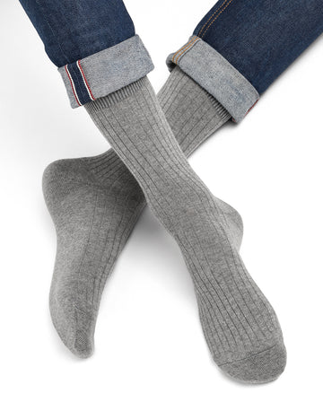 100% Cotton Ribbed Socks