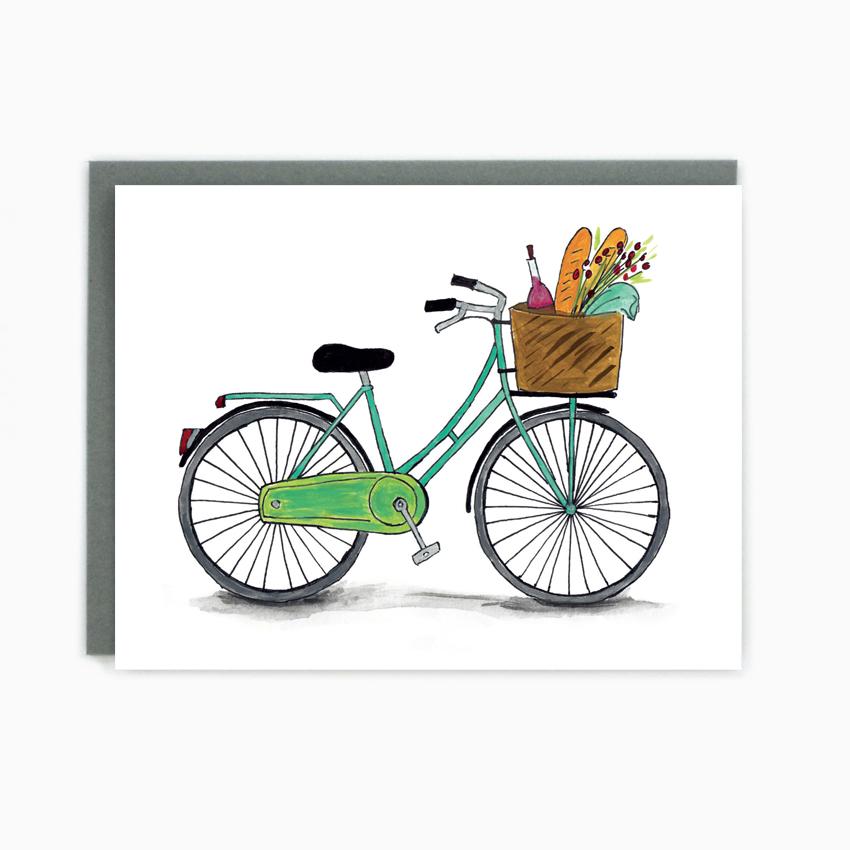 Blank Bicycle card with basket 
