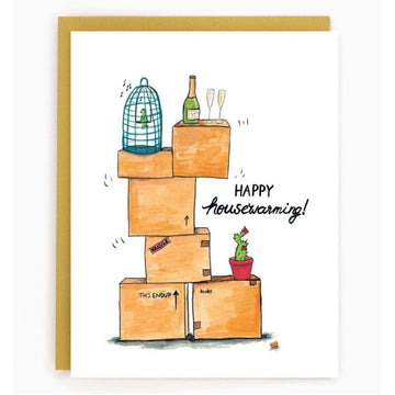House warming boxes card