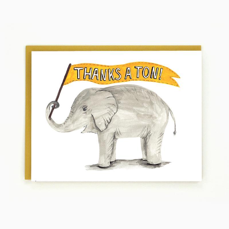 Thanks A ton elephant Card