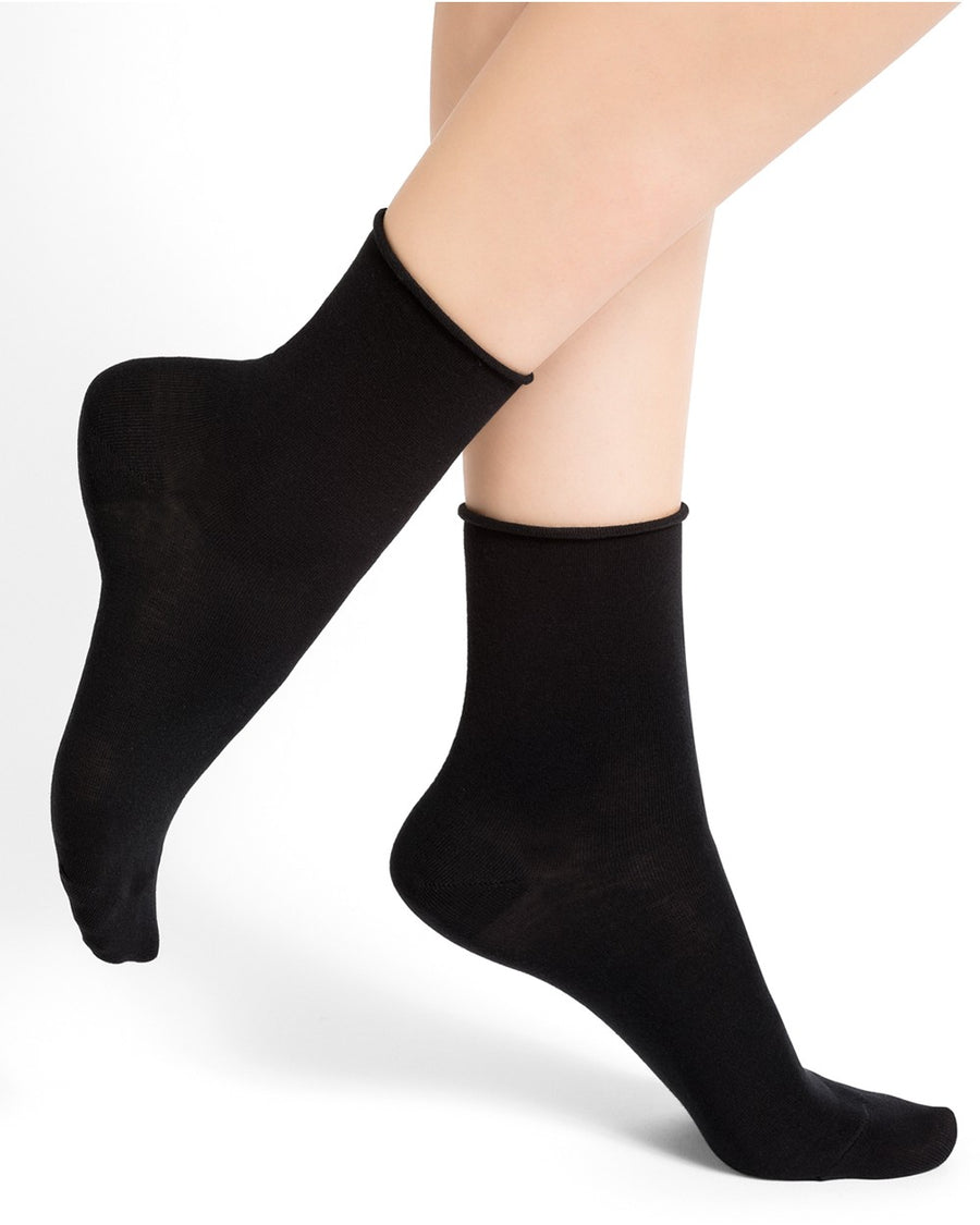 Roll Top Velvet Ankle Socks